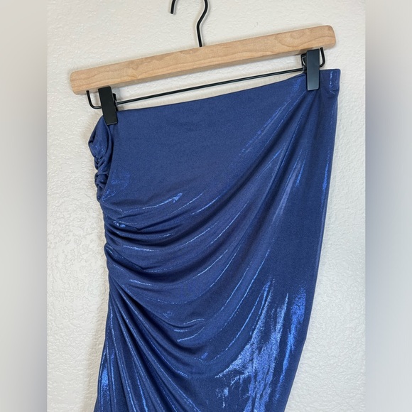 Norma Kamali Strapless Diana Gown in Military Blue size Large New $265 - Picture 12 of 16